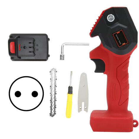 Scie à Chaîne Électrique Portative Mini pour Taille de Jardin FYD-001 Rouge Prise EU