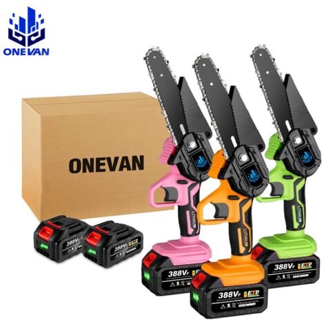 Scie à chaîne électroportative sans fil 6” 1200W Mini tronçonneuse à batterie électrique pour Makita 18V Batterie - Avec 2*batterie -