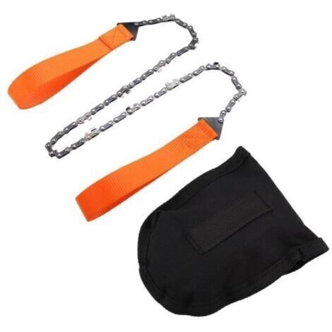 Scie à chaîne manuelle d\'urgence pour poche de survie en plein air Kit de randonnée camping noir HB039 -GRO