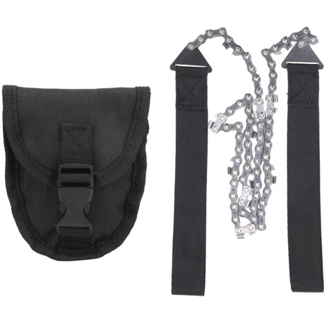 Scie à chaîne portable 11 dents pour camping et survie en extérieur