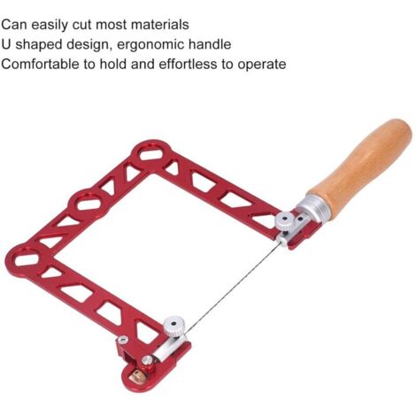 Scie à chantourner manuelle 5 pouces avec cadre d'adaptation et lame robuste pour bois, plastique, caoutchouc, métal mou
