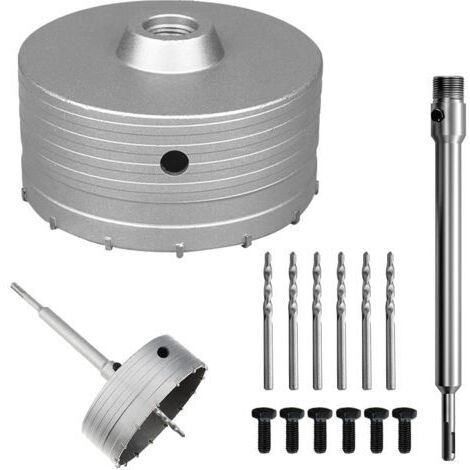 Scie à Cloche Trépan Ø130 mm, Mèche de forage en béton avec manche rond de 220 mm SDS Plus, Forage Outils de Noyau Creux Trépan de Carottage pour Marbre, Granit, Béton