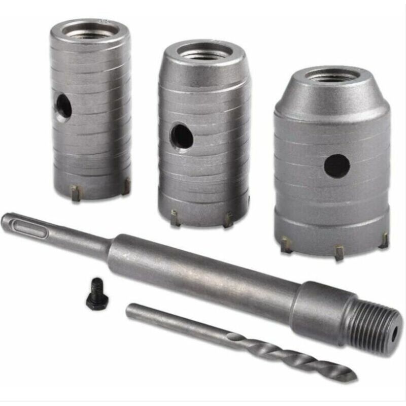 Ahlsen - Scie à Cloche Trépan, Ø30mm, 40mm, 50mm Set de Scies Cloches , Trépan Béton 350 mm sds Plus Tige d'Extension Pointe en Carbure de Tungstène
