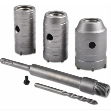 Scie à Cloche Trépan, Ø30mm, 40mm, 50mm Set de Scies Cloches , Trépan Béton 350 mm SDS Plus Tige d'Extension Pointe en Carbure de Tungstène