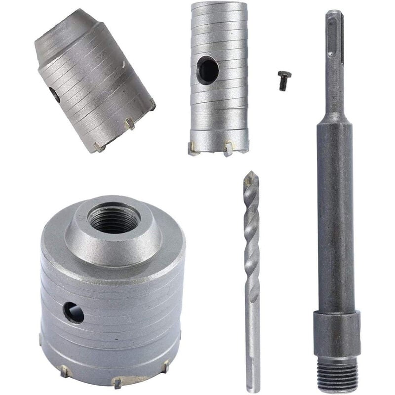 Keyoung - Scie à Cloche Trépan, Ø30mm, 40mm, 50mm Set de Scies Cloches , Trépan Béton 350 mm sds Plus Tige d'Extension Pointe en Carbure de