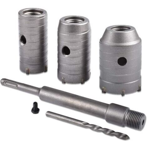 Scie à Cloche Trépan, Ø30mm, 40mm, 50mm Set de Scies Cloches , Trépan Béton 350 mm SDS Plus Tige d'Extension ​Pointe en Carbure de Tungstène,Scie Cloche pour Brique Pierre Béton Ciment（poignée ronde）