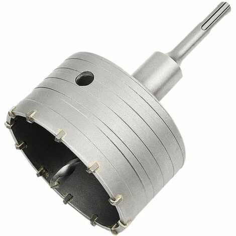 Scie à Cloche Trépan Béton avec Adaptateur SDS Plus 110 mm, Pour Brique Béton Ciment Pierre (100mm+110mm SDS Plus Adaptateur)