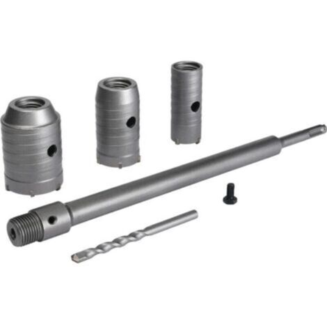 Scie à cloche trépan pour béton, brique et pierre – 30/40/50 mm, pointe carbure, tige SDS Plus + rallonge 350 mm
