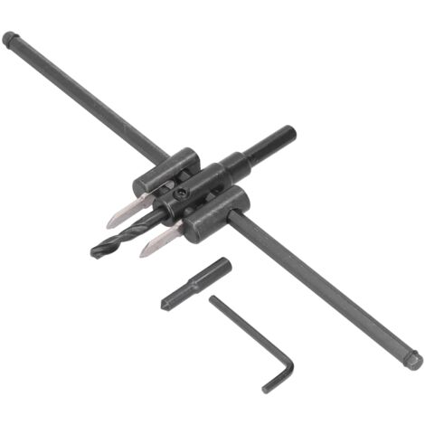 Scie à foret à bois, coupe ronde coupe-trou de cercle réglable général mesure rapide pour les ouvertures de panneaux en plastique pour le travail du bois pour les perceuses à main(30-300MM)