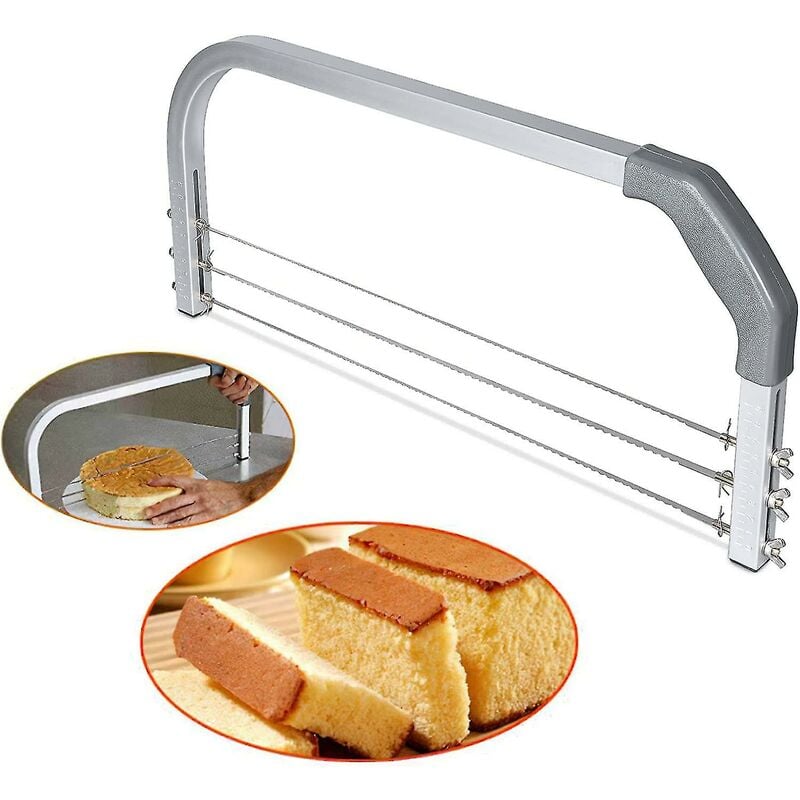 Crea - Scie à gâteau, 3 lames de scie réglables, la solution pour les débutants pour réussir leurs coupes, mais ravira également les pâtissiers.