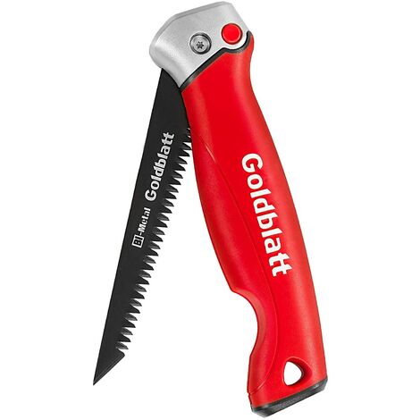 Scie à guichet pliante 310mm – Lame bi-matière pour découpe rapide – Dents inversées pour plaque de plâtre, contreplaqué, bois aggloméré – Goldblatt