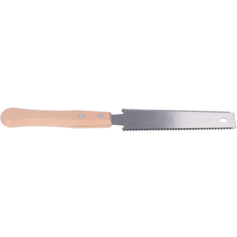 Scie à main à double tranchant pour bois, manche léger en bois, idéale pour bricolage et menuiserie à la maison.