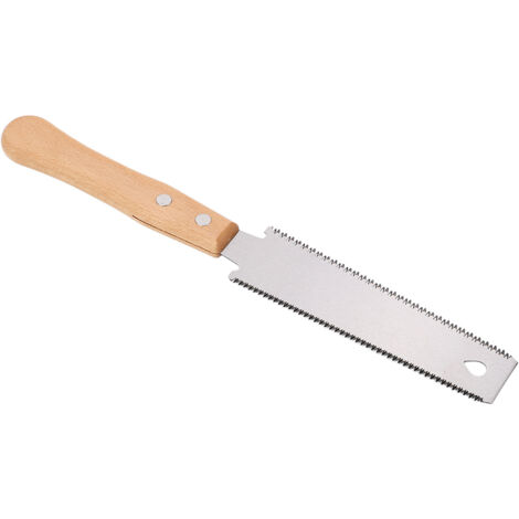 Scie à main double tranchant en acier haute teneur en carbone avec manche en bois pour menuiserie