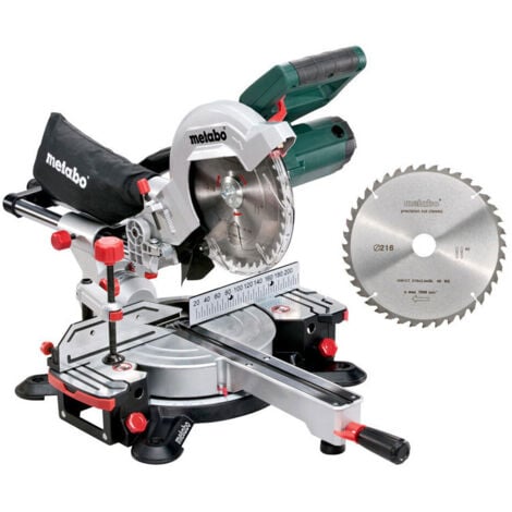 Scie à onglet 1200 W Ø216 mm avec seconde lame KGS 216 M SET - METABO 690827000
