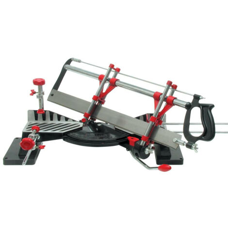 Scie à onglet de précision 550mm 29050 – 2 angles – Pour bois dur – Coupe nette sans éclat – Moteur puissant 1500W – Vorel