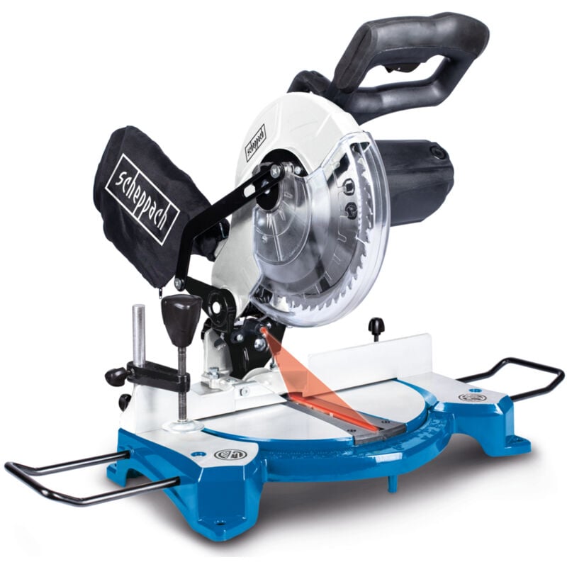 Scheppach - Scie à onglets HM80L – 1500 w – Lame de scie de 210 mm – Largeur de coupe 120 mm – Vitesse 5000 tr/min – Laser de précision