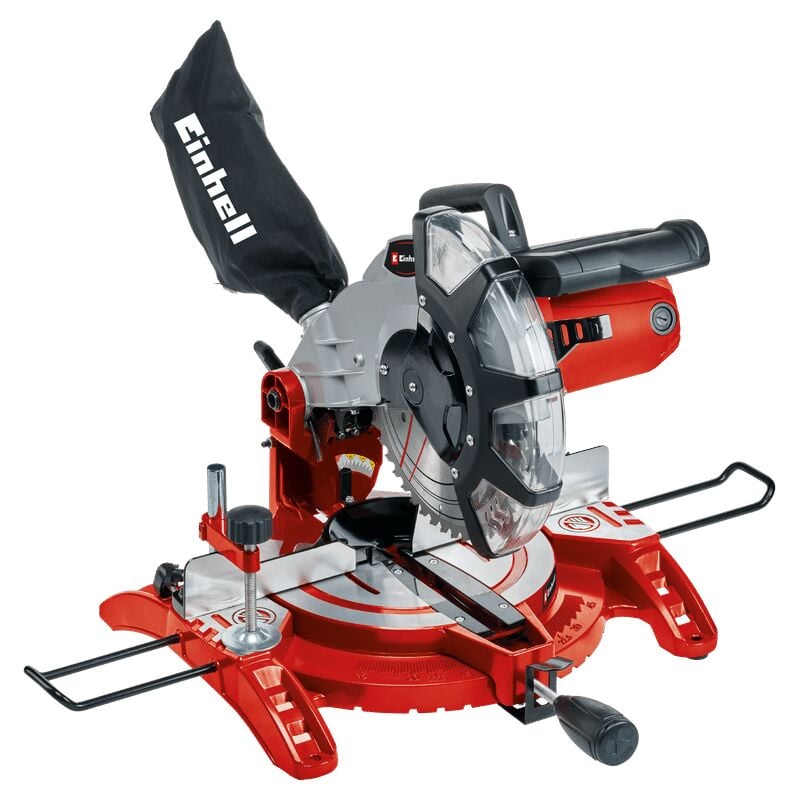 Einhell Scie à onglet TC-MS 2513 L (1600 W, 48 dents, Largeur de coupe maximale : 120 mm, Sac à poussière et blocage de sécurité)