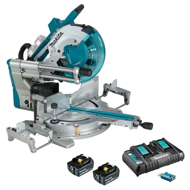 Scie à onglets radiale 36V lxt Ø305 mm (2x6,0 Ah) avec module aws Makita DLS211GT2U