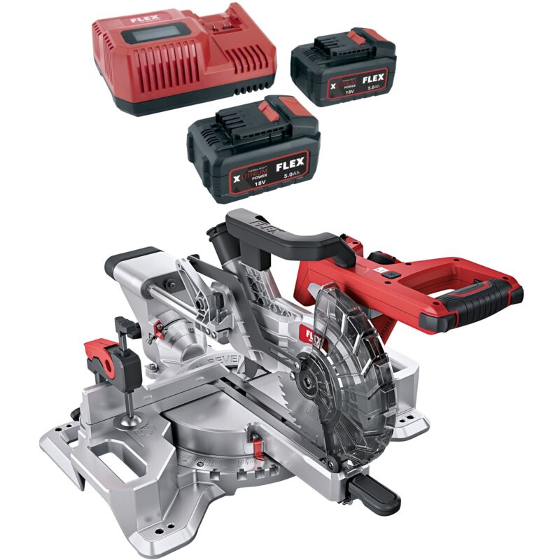 Scie à onglets sans fil Flex sms 190 18.0-EC avec fonction de traction, sans batterie ni chargeur