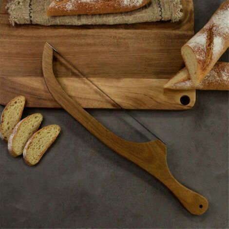 Scie à pain, trancheuse à sandwich, scie à toast, coupe-pain en bois anti-pliure, comme illustré