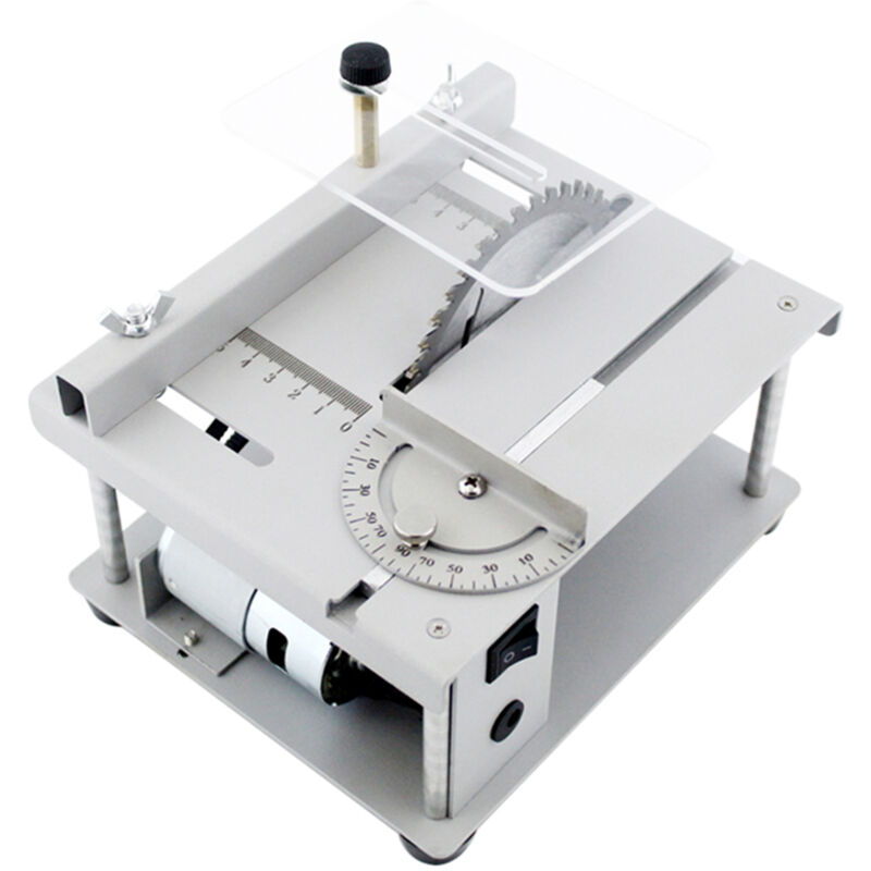 Lifcausal - Scie à table multifonctionnelle 150 w Mini scie de bureau Machine de découpe électrique avec lame de scie Réglage de l'angle de vitesse