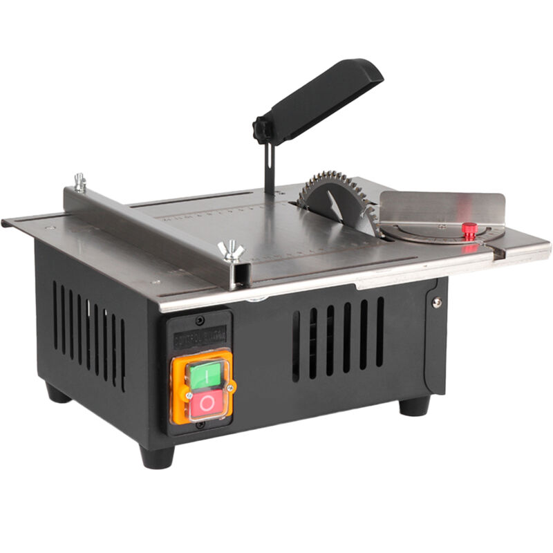 Decdeal - Scie à table pour le travail du bois et la décoration, 2500W, 340mm x 280mm, table en acier inoxydable, avec règle d'angle et dossier