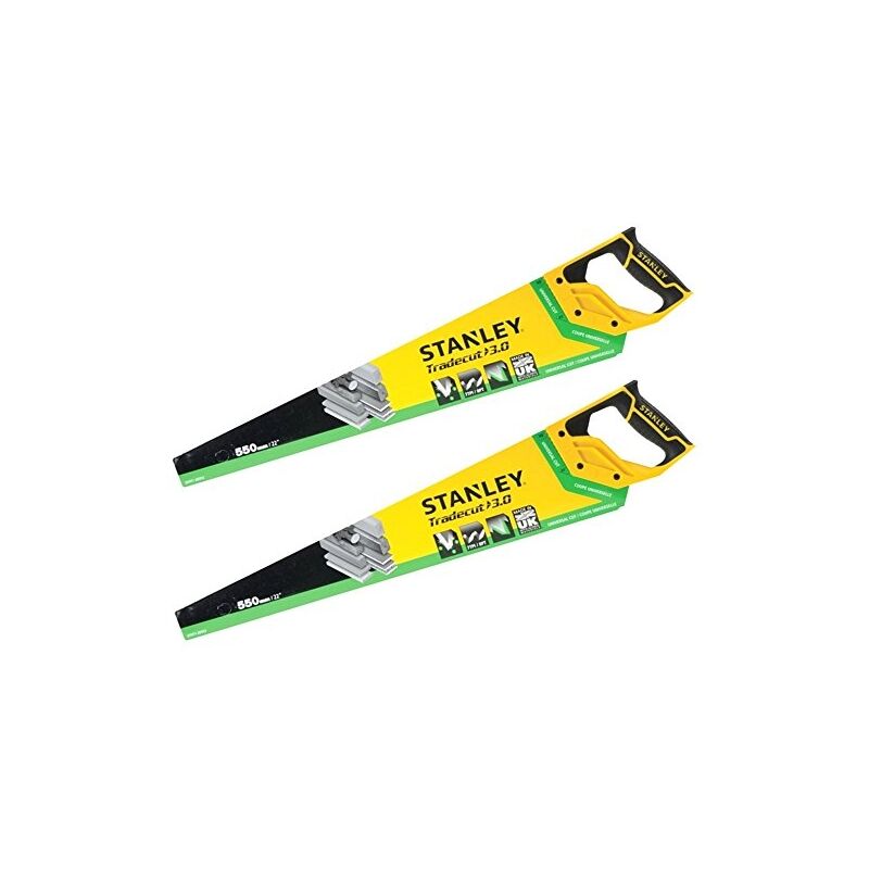 Stanley Trade Cut 3.0 Lot De 2 Scies Manuelles Universelles 7tpi À Coupe Rapide