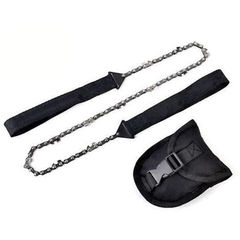 scie  Chane Avec Poignes En Acier Lame Bidirectionnelle Outil De Survie Pour Camping Randonn Jardinage Etc.(33 Dents, 103 Cm)