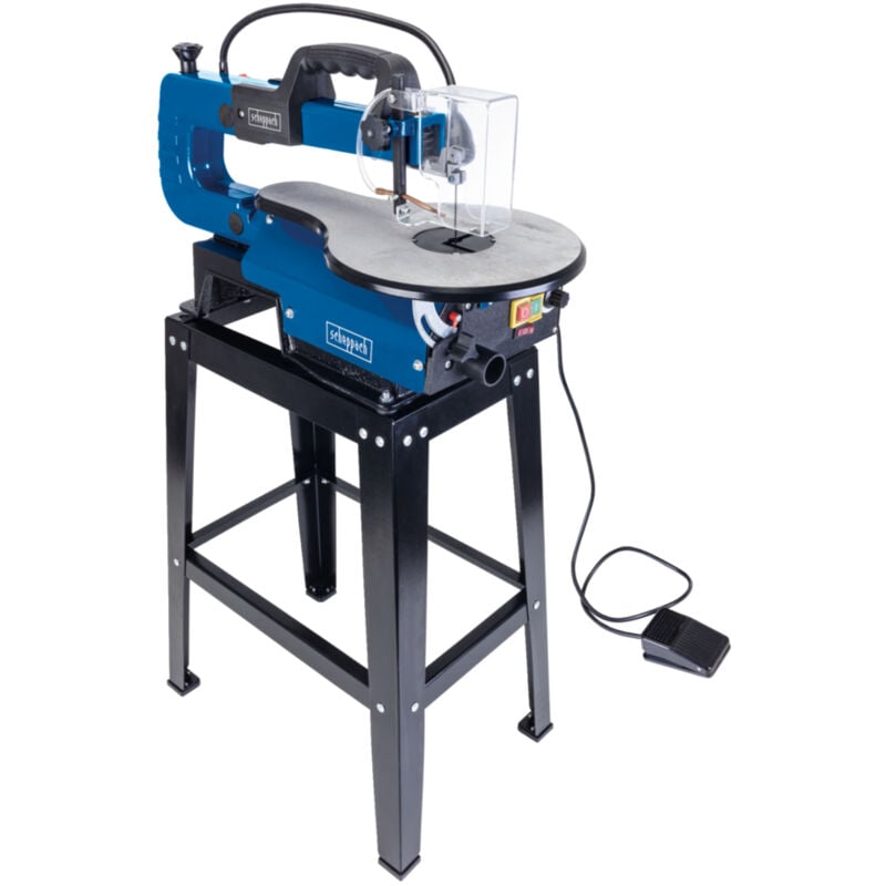Scheppach - Scie à chantourner avec support deco-xlst - 120 w - Hauteur/profondeur de coupe 48/406mm - Vitesse 500-1700 tr/min - Buse de soufflage