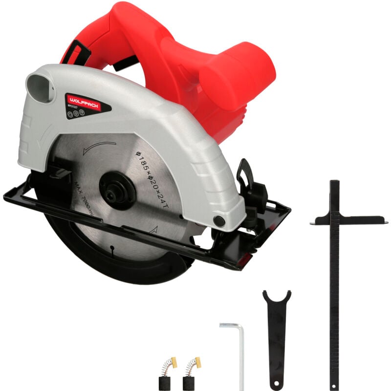 Scie circulaire 1300 watts. Disque de 185 mm. 4 800 tr/min