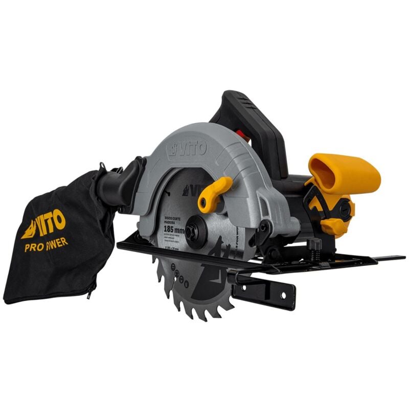 Scie circulaire 1500W Lame de coupe 185mm Profondeur de coupe 65mm bois et Plastiques Vito