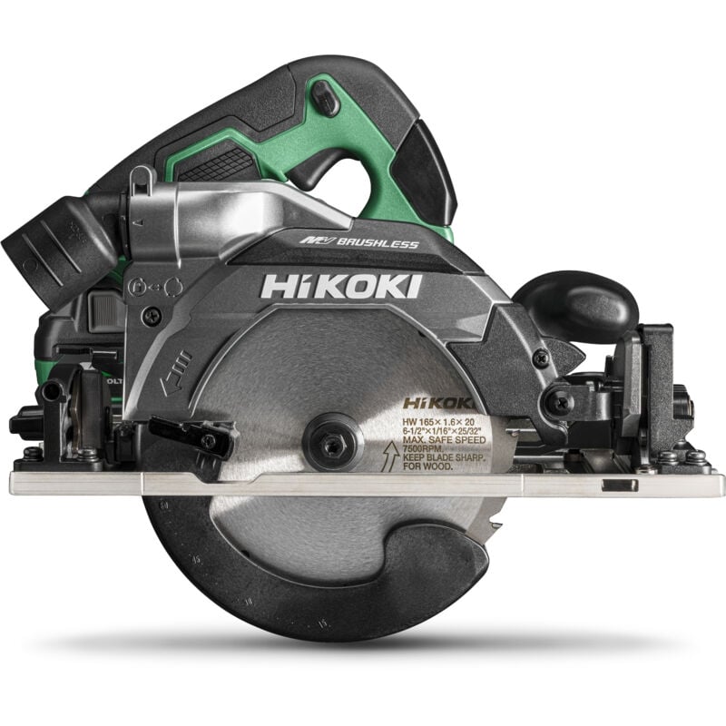 Scie circulaire Ø165 cap.66 MVolt 36V 2,5Ah Brushless semelle adaptrail HitCase Hikoki C3606DUMWPZ