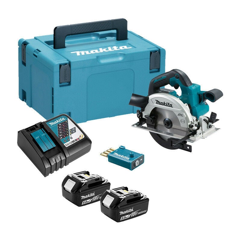 Scie circulaire lxt 18V ø 165 mm (2x5.0 Ah) dans coffret Makpac 3 Makita DHS661RTJU
