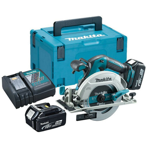 Scie circulaire 18V Li-Ion BL Ø165mm (2x5,0 Ah) dans coffret Makpac - MAKITA DHS680RTJ