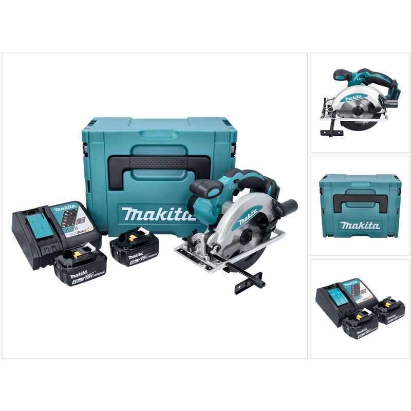 Dss 610 rmj Scie circulaire à main sans 18V 165 mm Li-ion + 2x Batteries bl 1840 b 18V - 4Ah Li-Ion + Chargeur + Coffret makpac taille 3 + Insert
