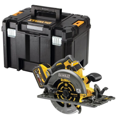 Scie circulaire 2.0 XR FLEXVOLT 54V 2Ah Li-Ion Brushless compatible rail de guidage DEWALT - 190mm - sans batterie ni chargeur - coffret TSTAK - DCS579NT-XJ