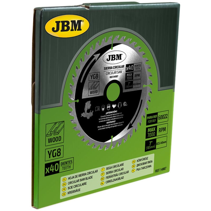 JBM - lame de scie circulaire 40T 185mm. pour le bois pour ref. 60022 14987