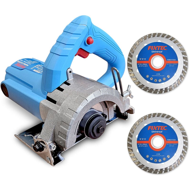 Scie circulaire a eau 110 mm - 1 450 w pour marbre pierre carrelage + 2 disques
