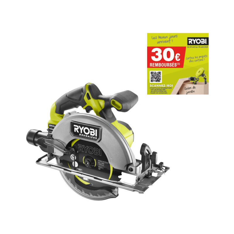 Ryobi - Scie circulaire Brushless 18V 184 mm - Sans batterie ni chargeur - RCS18BL-0