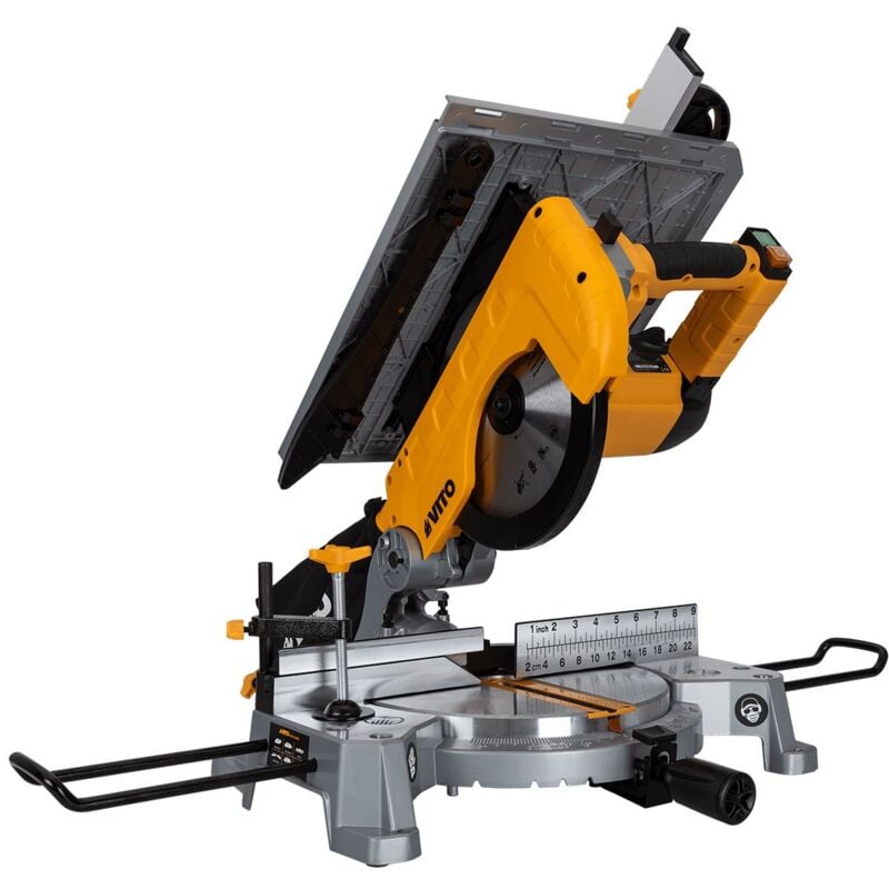 Scie circulaire combinée 1800W 2en1 Double coupe Disque 250 mm Alesage 30mm Découpe 45/45° Vito