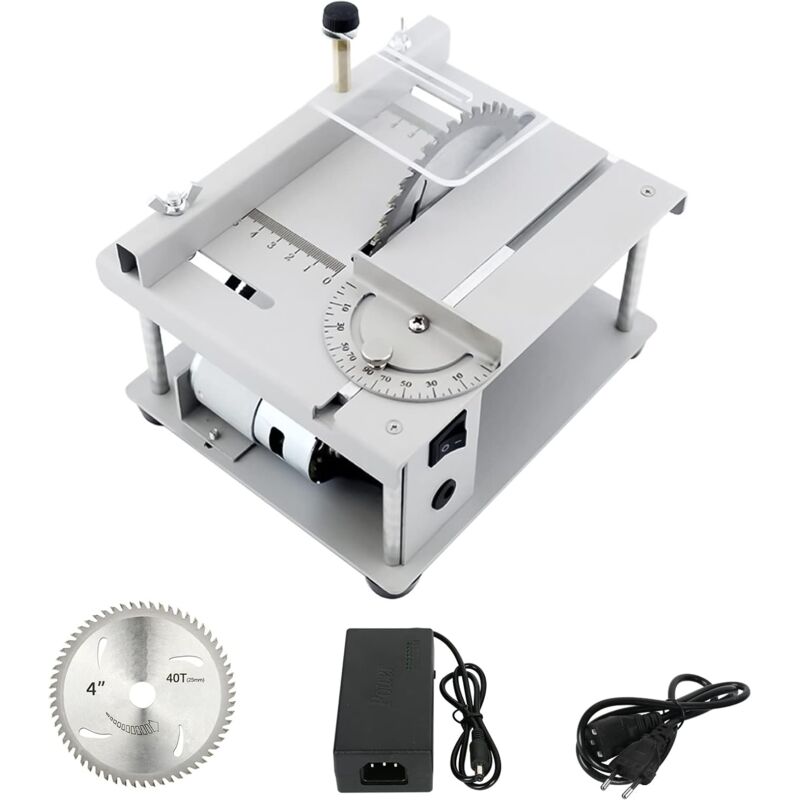 Scie circulaire de table portable de précision 9000 tr/min Plage d'angle 0-90 ° Scie circulaire de table pour couper du bois et projets de travail du