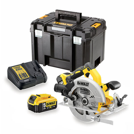 Dewalt Dcs570p2 Scie Circulaire 184 Mm Sans Fil 18v 5ah Brushless 2x Batteries