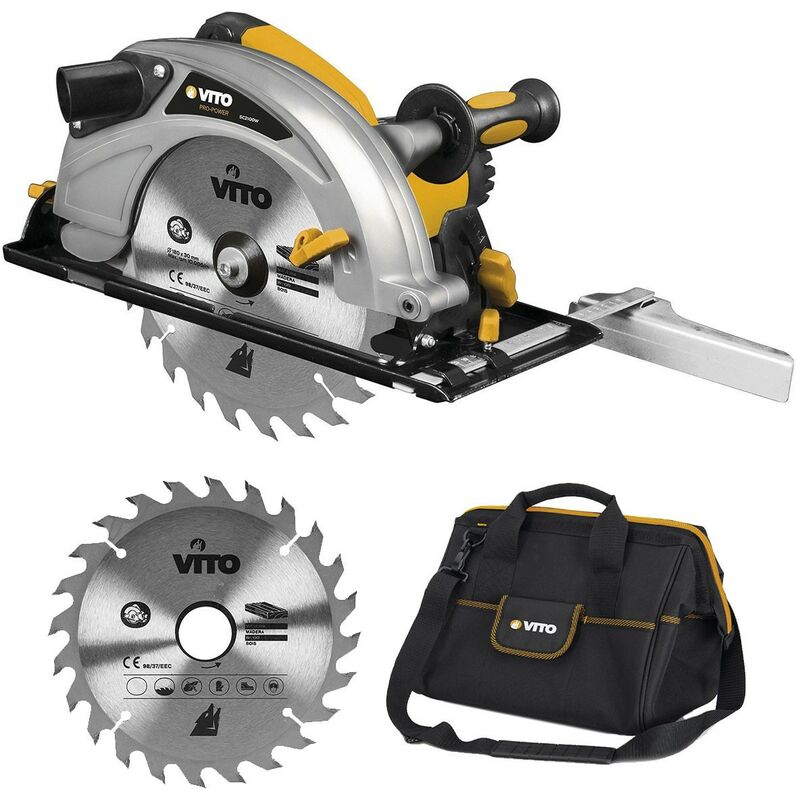 Scie circulaire 2100W + 2 Lames pour scie ø 235 mm Sacoche à outils Vito