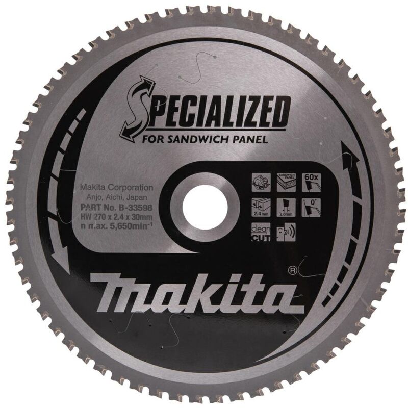 SCIE CIRCULAIRE MAKITA 270x30x60z PANNEAUX SANDWICH SPÉCIALISÉS