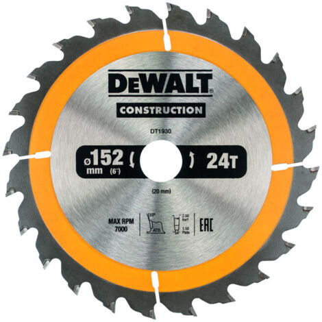 Scie circulaire manuelle à lame circulaire DEWALT 152/20 mm 24WZ DT1930-QZ