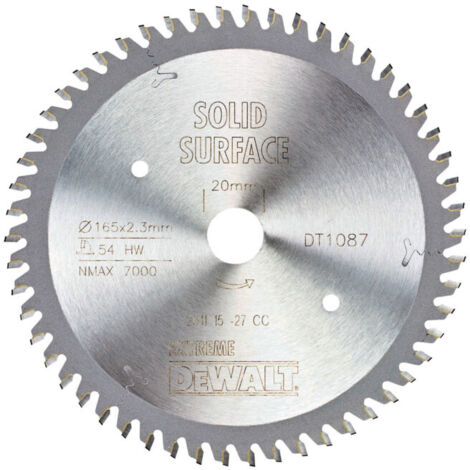 Scie circulaire manuelle à lame circulaire DEWALT 165/20 mm 54TFZ DT1087-QZ