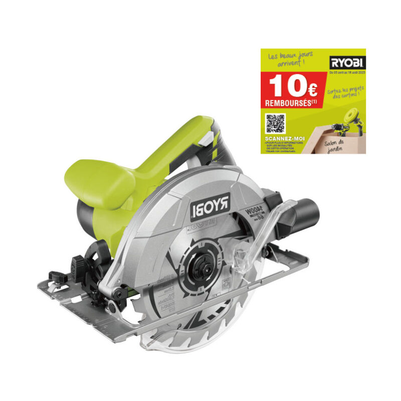 Ryobi - Scie circulaire 1400W - 66mm - 2 lames - RCS1400-KB48