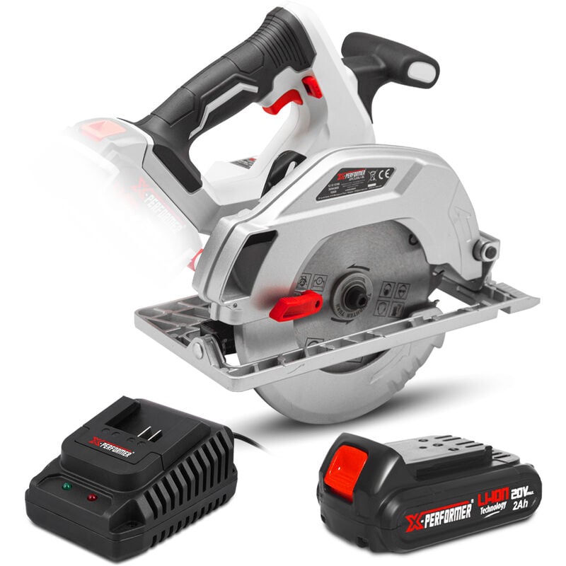 Scie circulaire sans fil 20V avec batterie 2Ah X-performer