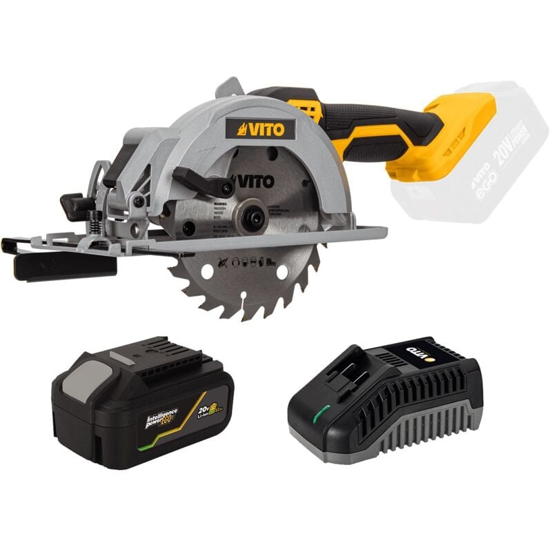 Scie Circulaire sans fil 20V ego li Disque 140mm + Batterie lithium 4.0Ah + Chargeur 20V Vito