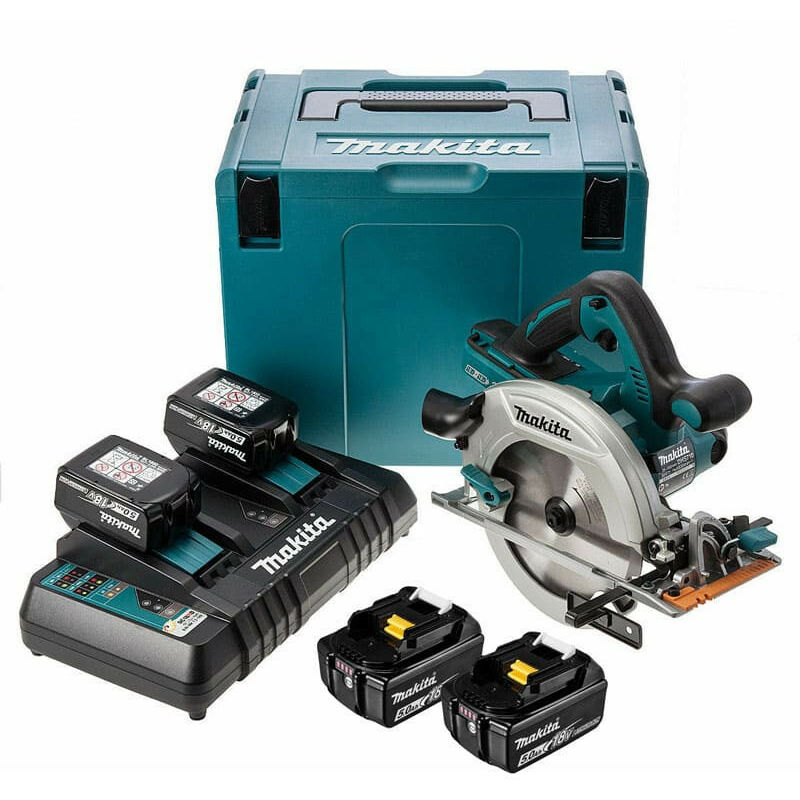 Makita Scie circulaire sans fil 36 Volts 2x18 Volts Li Ion Ø diamètre 190mm 4 batteries DHS710PT4J - vue 2